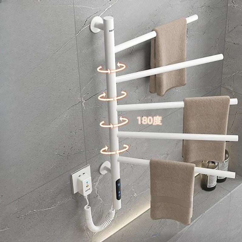 Intelligent Rotating Electric Scaldasalviette Stendino at constant temperature for heated storage shelf bathroom Organizer wall