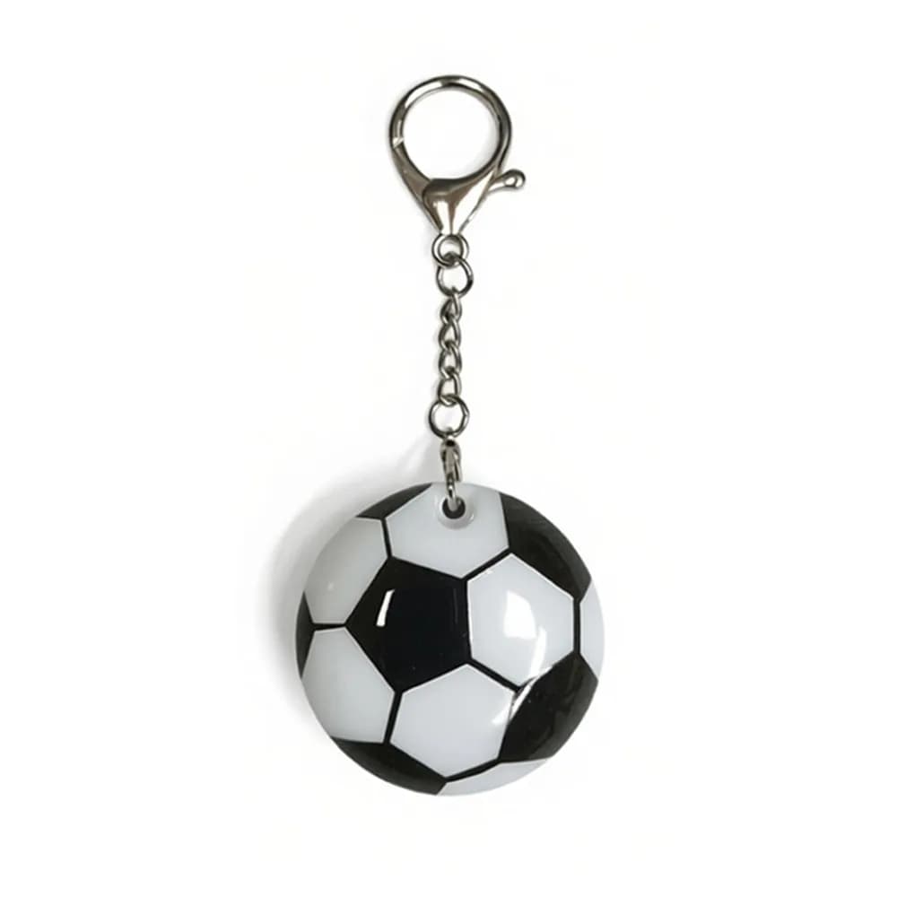 Soft Glow LED Football Keychain Portable Lightweight Soccer Key Ring Hook Creative Touch-Activated Light Backpack Light Pendant