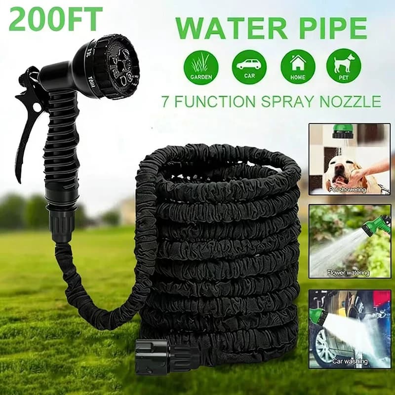 Tubo Magico Espandibile da 25FT-100FT per Irrigazione Casa e Giardino, Tubi ad Alta Pressione per Lavaggio Auto, Pistola ad Acqua, Forniture per Giardinaggio