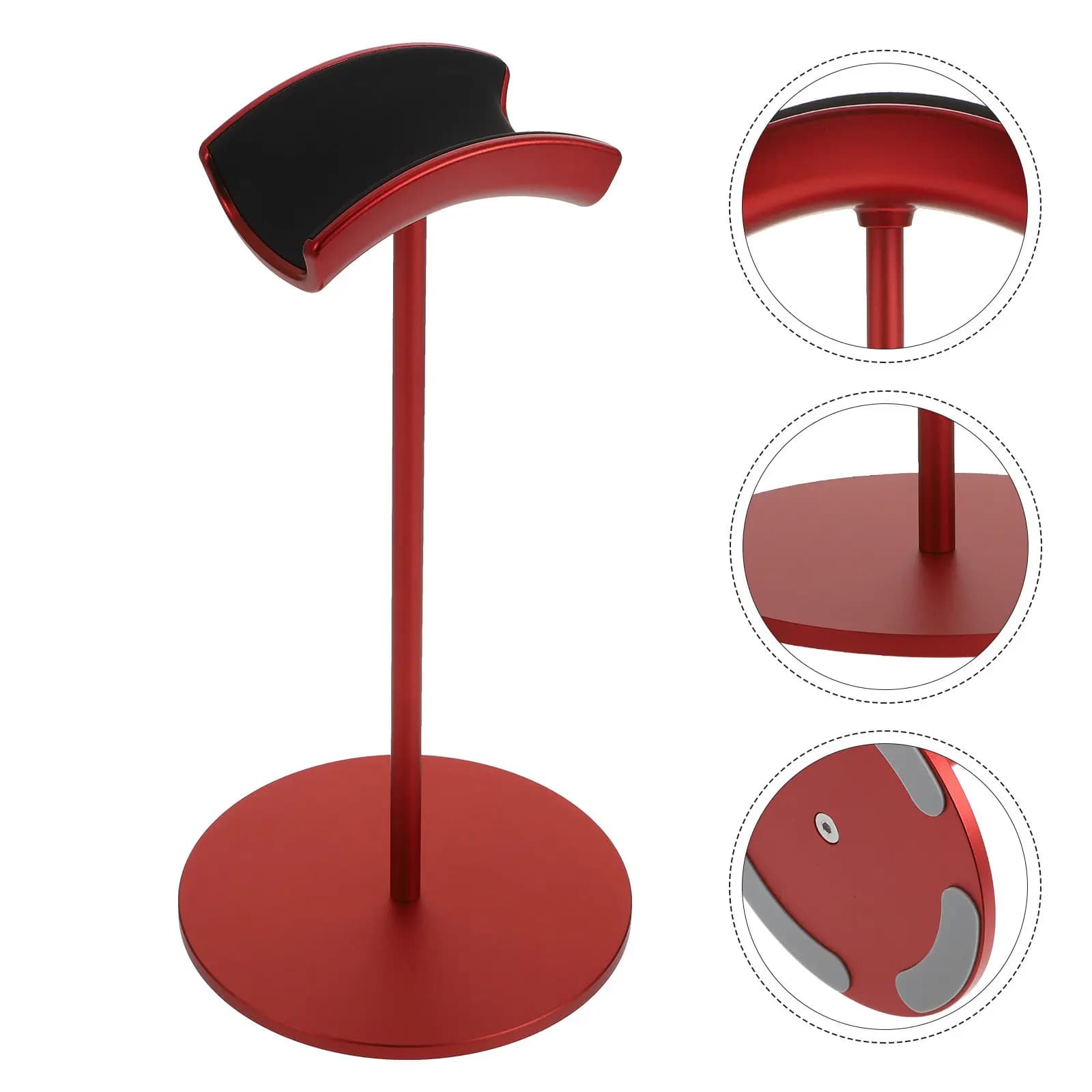 Supporto per Cuffie in Legno e Lega di Alluminio, Organizzatore da Scrivania per Cuffie da Gaming, Porta Cuffie Stabile e Curvo