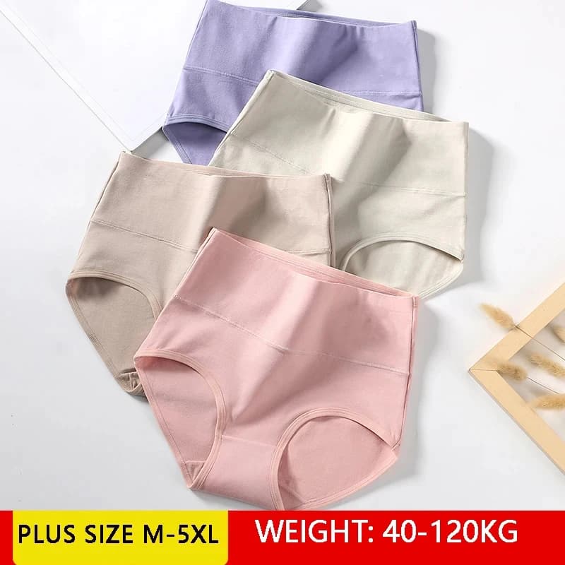 4 pezzi mutandine a vita alta biancheria intima di cotone traspirante da donna taglie forti M-5XL slip per ragazze mutande dimagranti da donna sexy