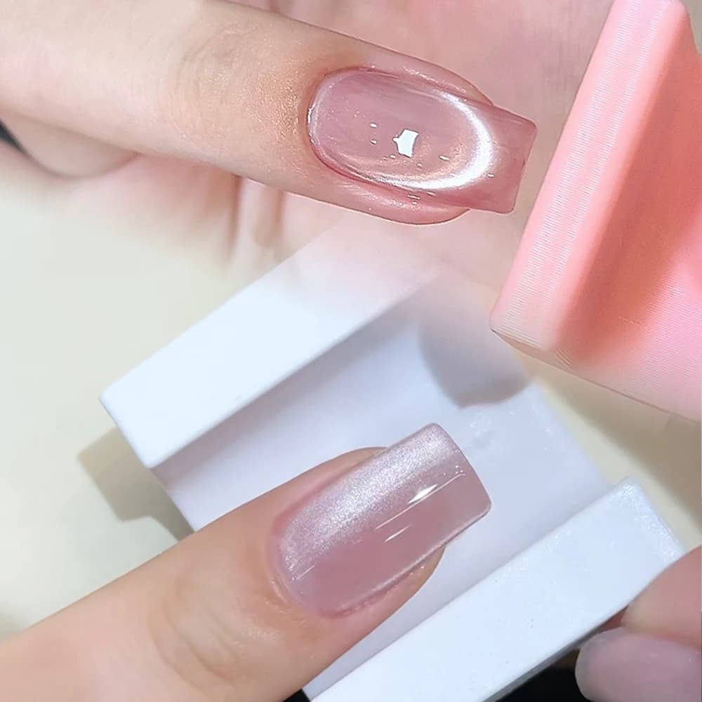 5D-shaped French U Cat Eye Nail Art Magnet White/Rosa UV Velvet Magnetic Cat's Eye Gel Nail Polish DIY Nail Tools Magnetic for DIY Manicure