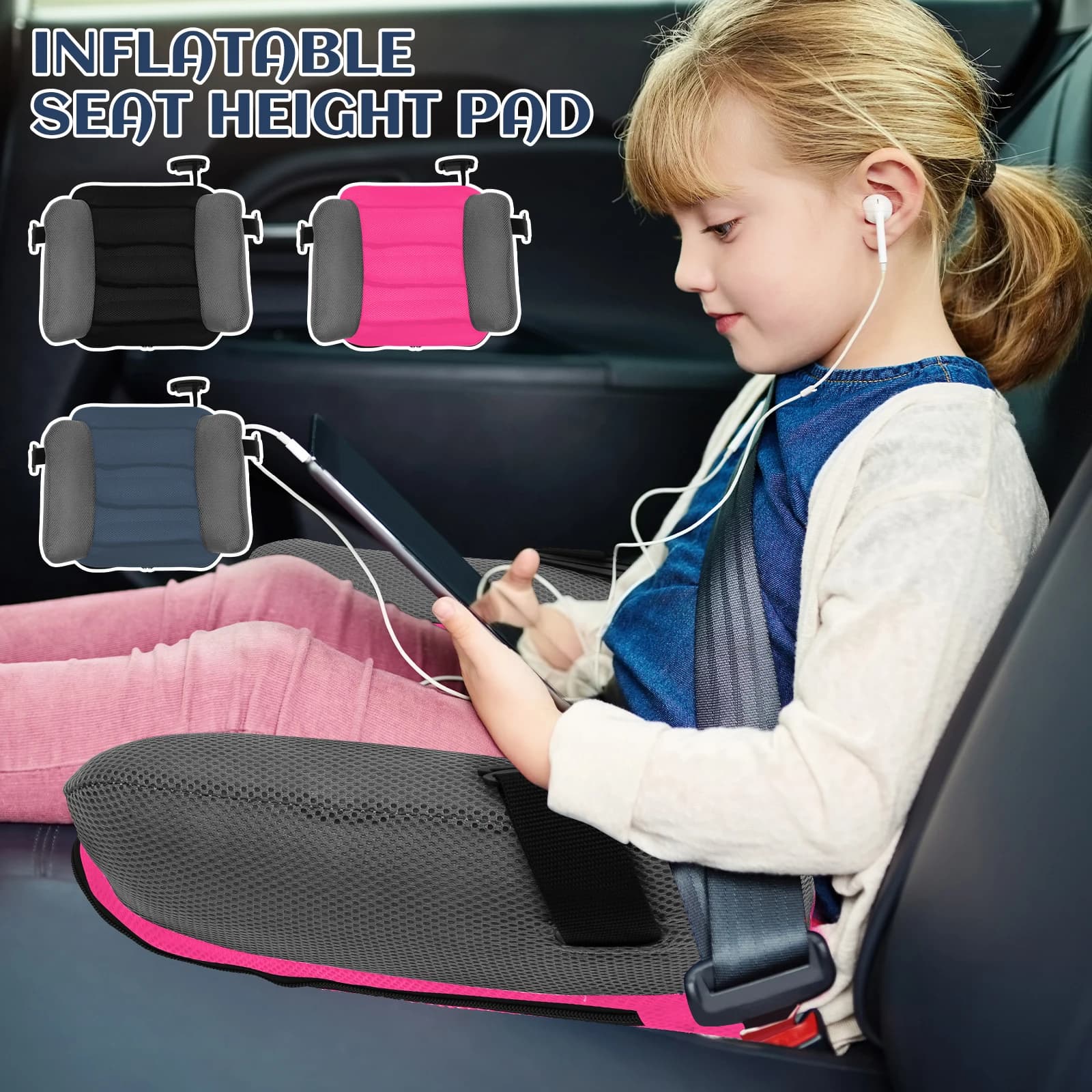 Universal PVC Portable High Lifted Car Seat for Car with Child Care Comfort and Safety Travel