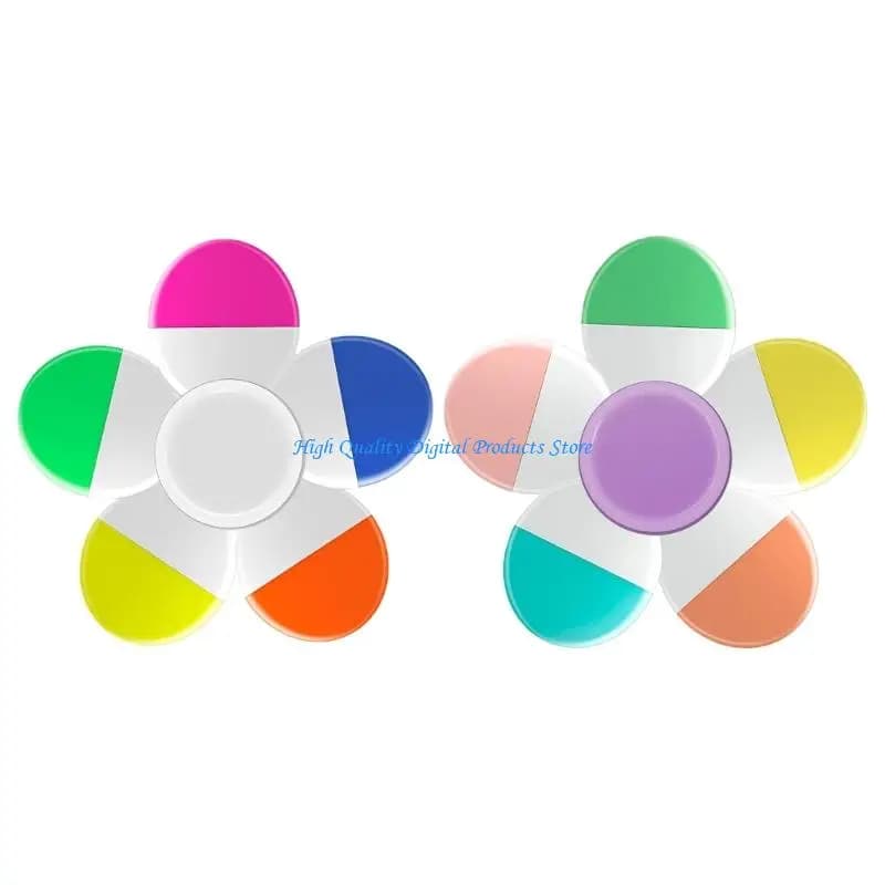 U2JE Pocket Stress Relief Spinner Evidenziatore Pennarello fluorescente 5 colori in 1