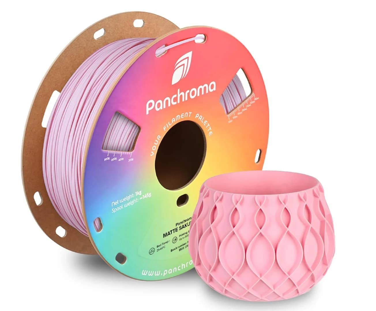 Filament PLA Opaco Polymaker Panchroma, Rosa Sakura Opaco 1.75mm 1kg for 3D Printing Compatible with Most FDM Printers