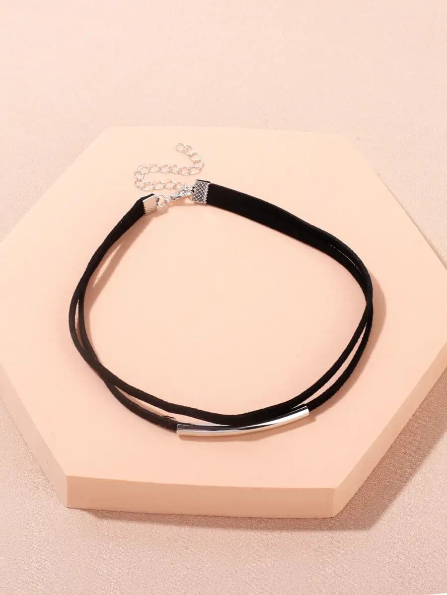 Double Layer Velvet Choker Necklace Gothic Punk Accessory