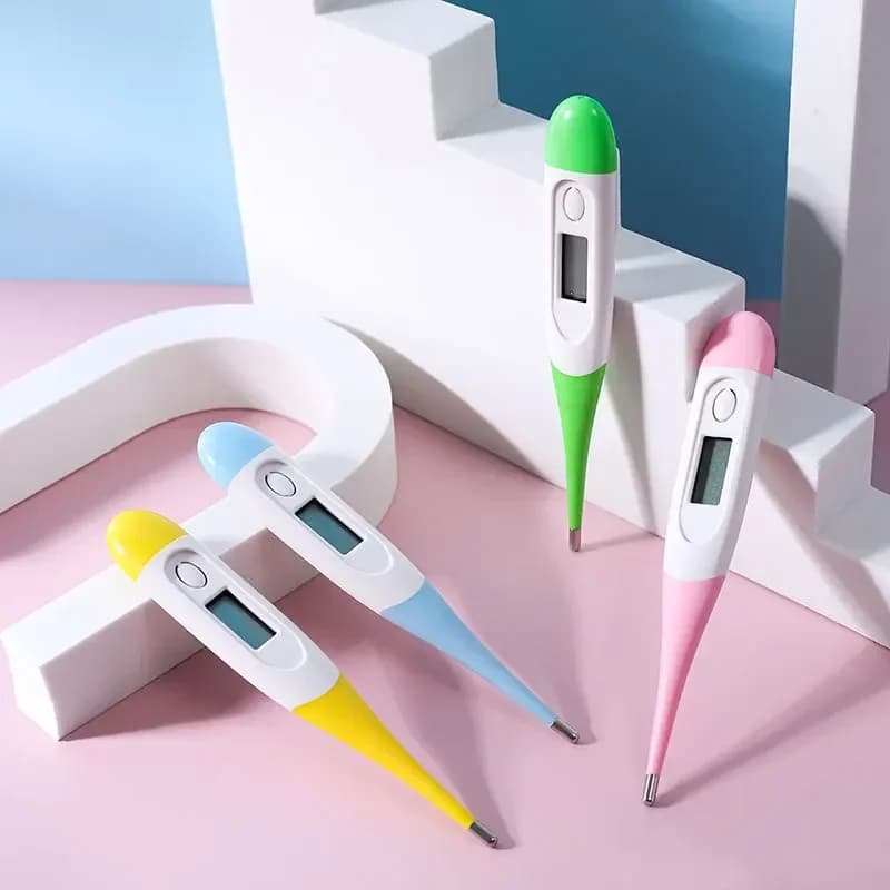Termometro Digitale con Sonda per Misurazione della Temperatura Orale e Ascellare, Display Elettronico, Punta Morbida, Kit di Pronto Soccorso per Casa, Bambini e Adulti
