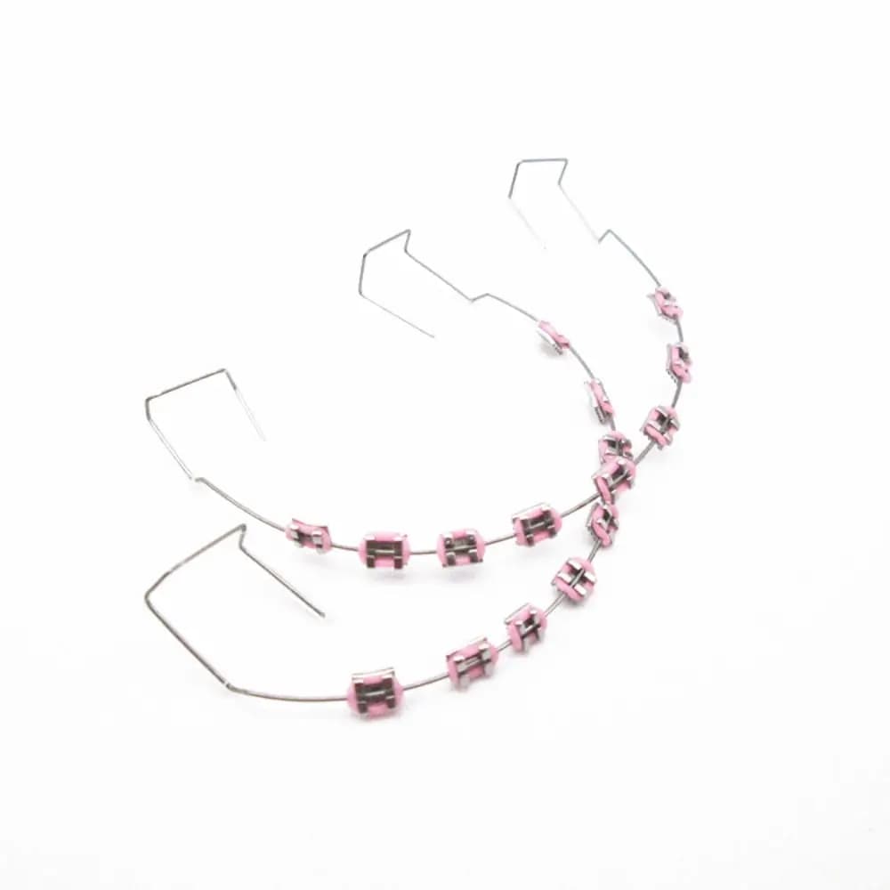 1 paio di decorazioni temporanee colorate per denti con fili metallici Decorazioni dentali Legature ortodontiche Cravatte Bretelle Staffe finte