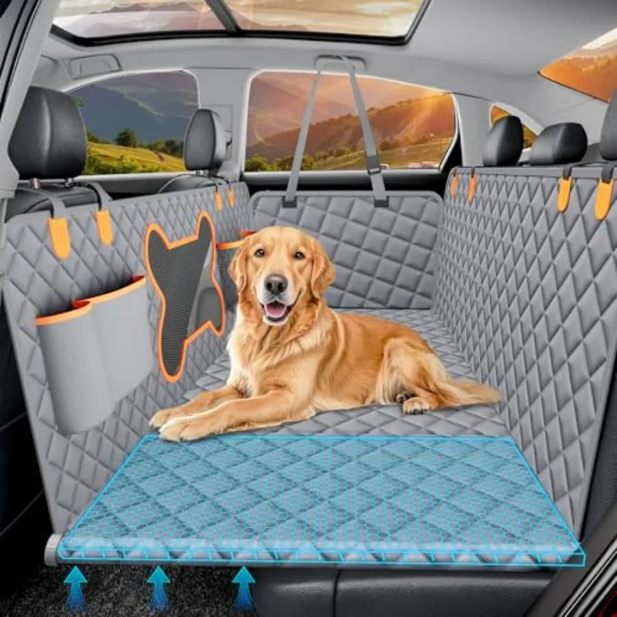 Back Seat Extensor for Dogs, Spacious Space, Rigid Fund, Waterproof Auto Seat Cover, Rear Seat Cover, Car Seat Cover