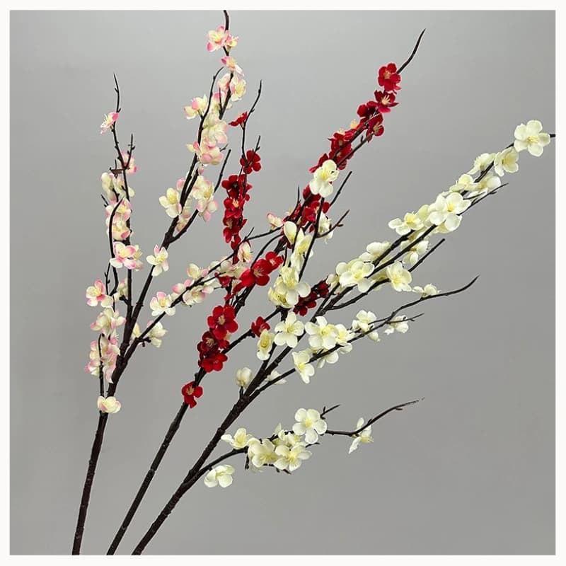 5/6pcs Simulation Flower Silk Gypsophila Plum Blossom Fake Flowers Artificial Pink Wintersweet Branch Plant Garden Decoration