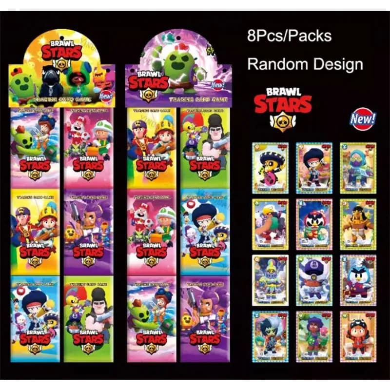 Random Collect Card Anime Brawl Stars Collection Game Battle Carte Cartoon Board Leon Crow Rare Trading Cards Kid Toy Gift