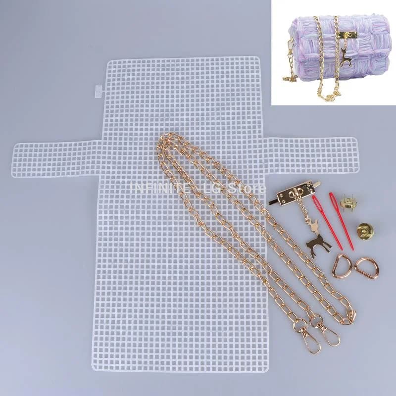 DIY Hand Knitting Crochet Bags Material Kit Cross Mesh Plastic Frame Sheet For DIY Making Bag Auxiliary Weaving Bag Accessory