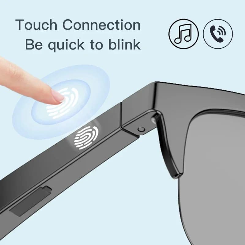 Smart Bluetooth V5.3 sunglasses sunglasses call outdoor sports headphones HIFI Black Technology Anti-touch UV for men and women