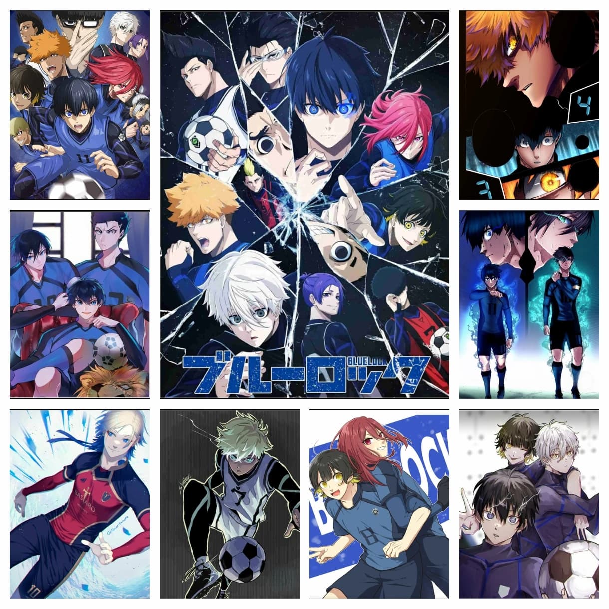 5D Blue Lock Serie Anime Pittura diamante Calcio Cartoon Poster Wall Art Punto croce Ricamo Immagine Mosaico Arredamento camera da letto