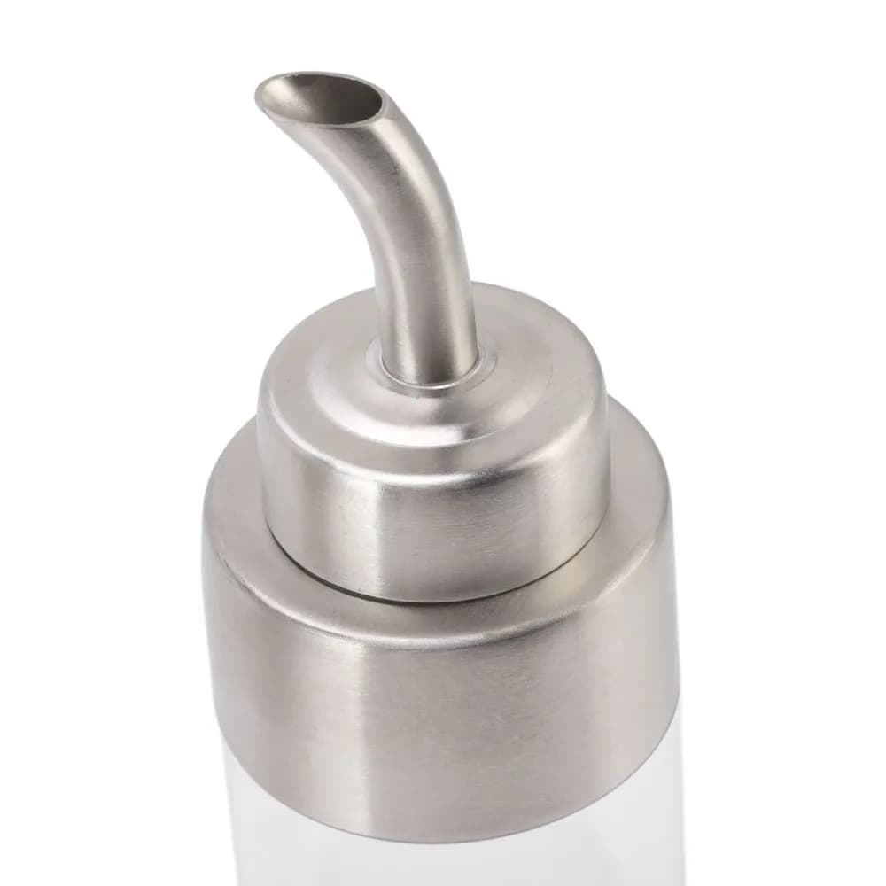 Set di 4 bottiglie per condimenti in acciaio inossidabile 304 con supporto in legno, contenitori per condimenti resistenti, facili da pulire, facili da versare