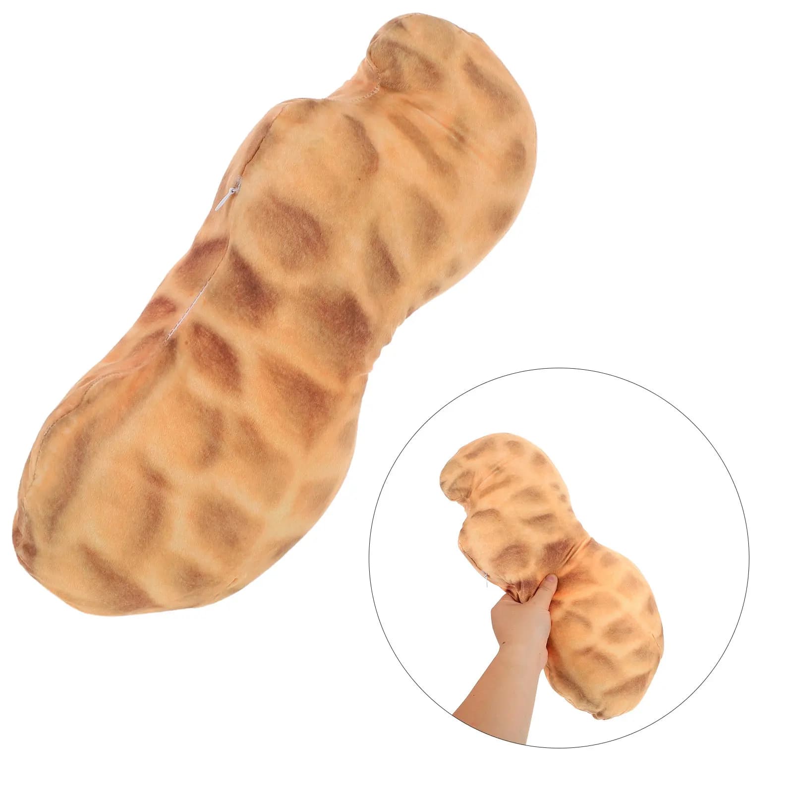 Cuscino Decorativo Creativo a Forma di Arachide, Morbido Supporto Lombare per Divano, Letto, Ufficio, 45 cm, Simpatico Cuscino a Forma di Frutta per Arredamento Casa
