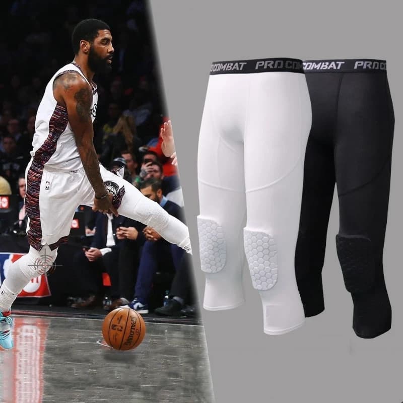 Men's Sports Short Pants 3/4 Loggings Padded Running Pants Men's Jogging Pants Elastic Compressions Football sports pants Basketball pants