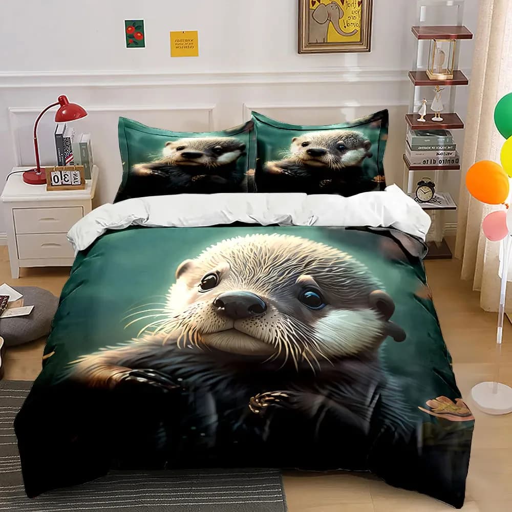 "Animal-Themed Decor Set" Soft Comfortable Duvet Cover Bedding Set Included 1*Duvet Cover & 2*Pillowcases, gift
