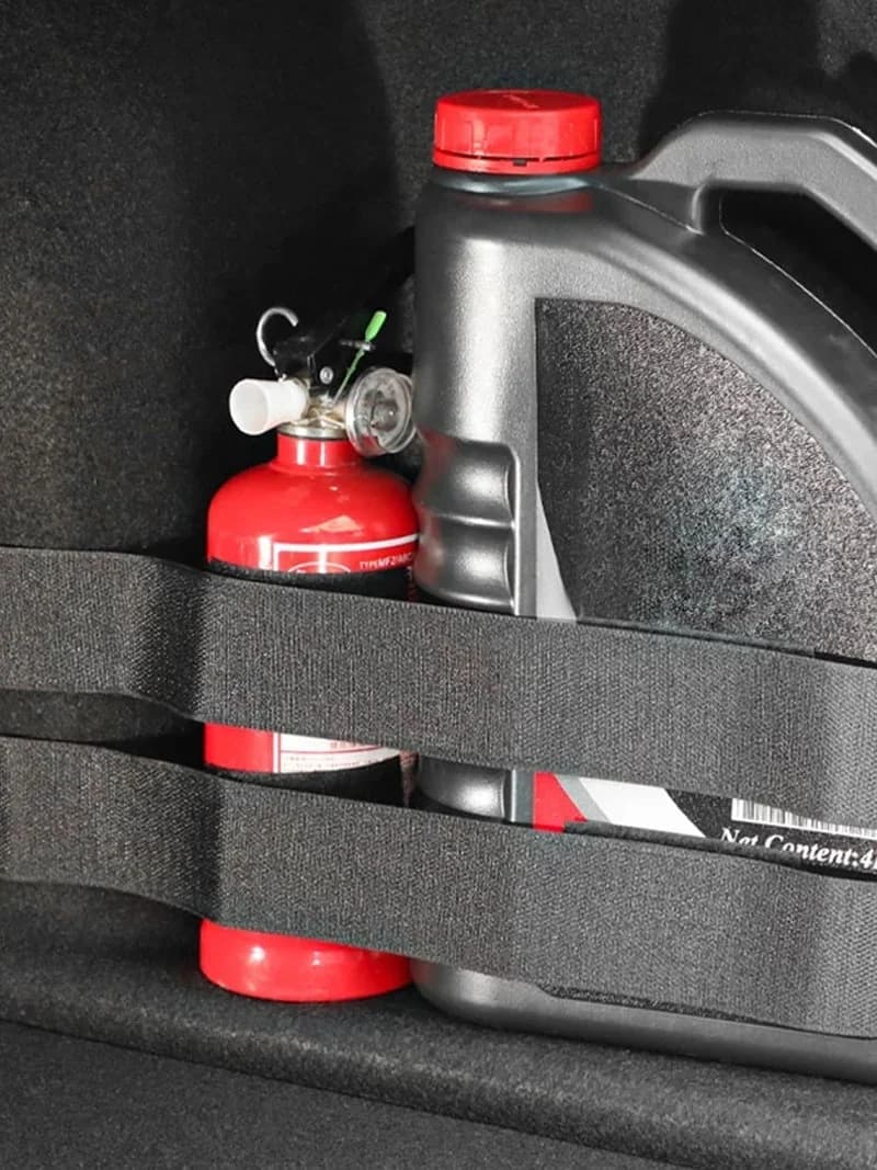 Cintura fissa per riporre il bagagliaio dell'auto Cintura fissa per estintore in nylon Cintura di fissaggio per cintura Cinghia nera per organizer per bagagliaio Accessori per auto