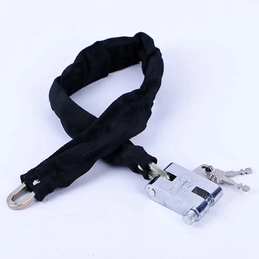 Lucchetto a Catena Resistente in Acciaio Inox Intrecciato 130Cm, Antifurto per Biciclette da Esterno, Leggero e Portatile