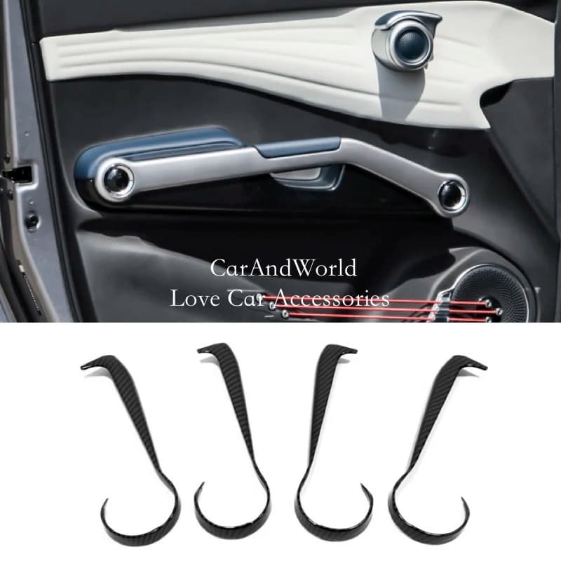 ABS Carbonio Interno Telaio Dell'altoparlante Porta Bracciolo Maniglia Manopola Telaio di Copertura Trim Accessori Auto Per BYD Atto3 Atto 3 2020-2023 2024