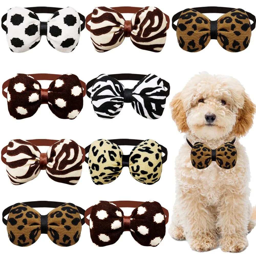 10PCS Archi per cani regolabili Collari Papillon per cani stile scuro Accessori per toelettatura Bowknots per cuccioli Forniture per animali domestici fatte a mano per cani