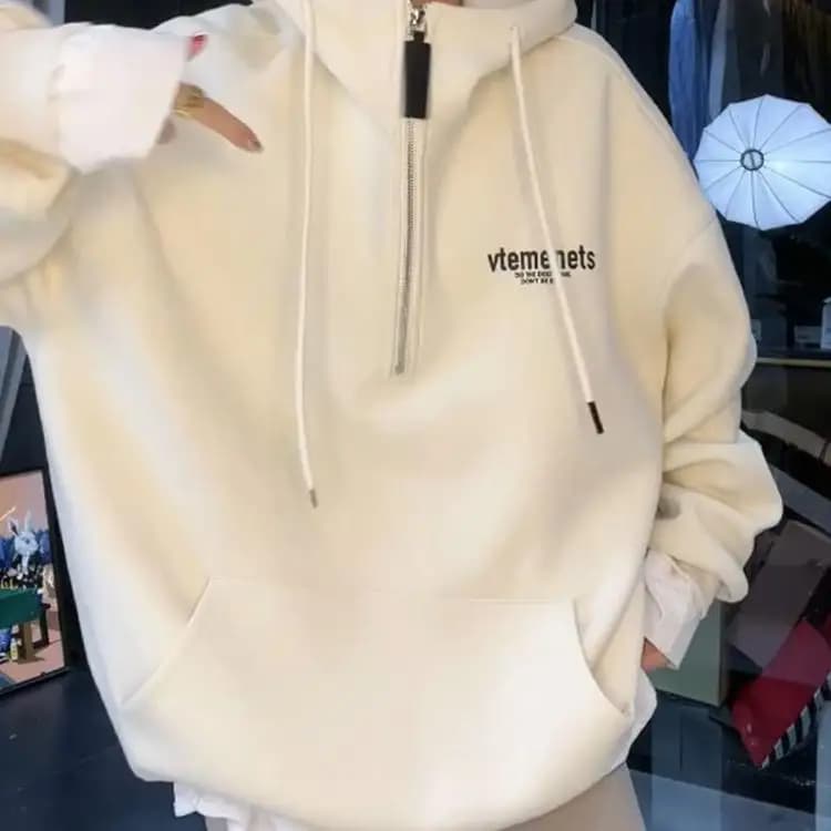 plus Size 300 Pou Faionable Printed Fce Hoodie f Zipper Autumn Winter Women's Sweatirt Korean Sle Loose Fit