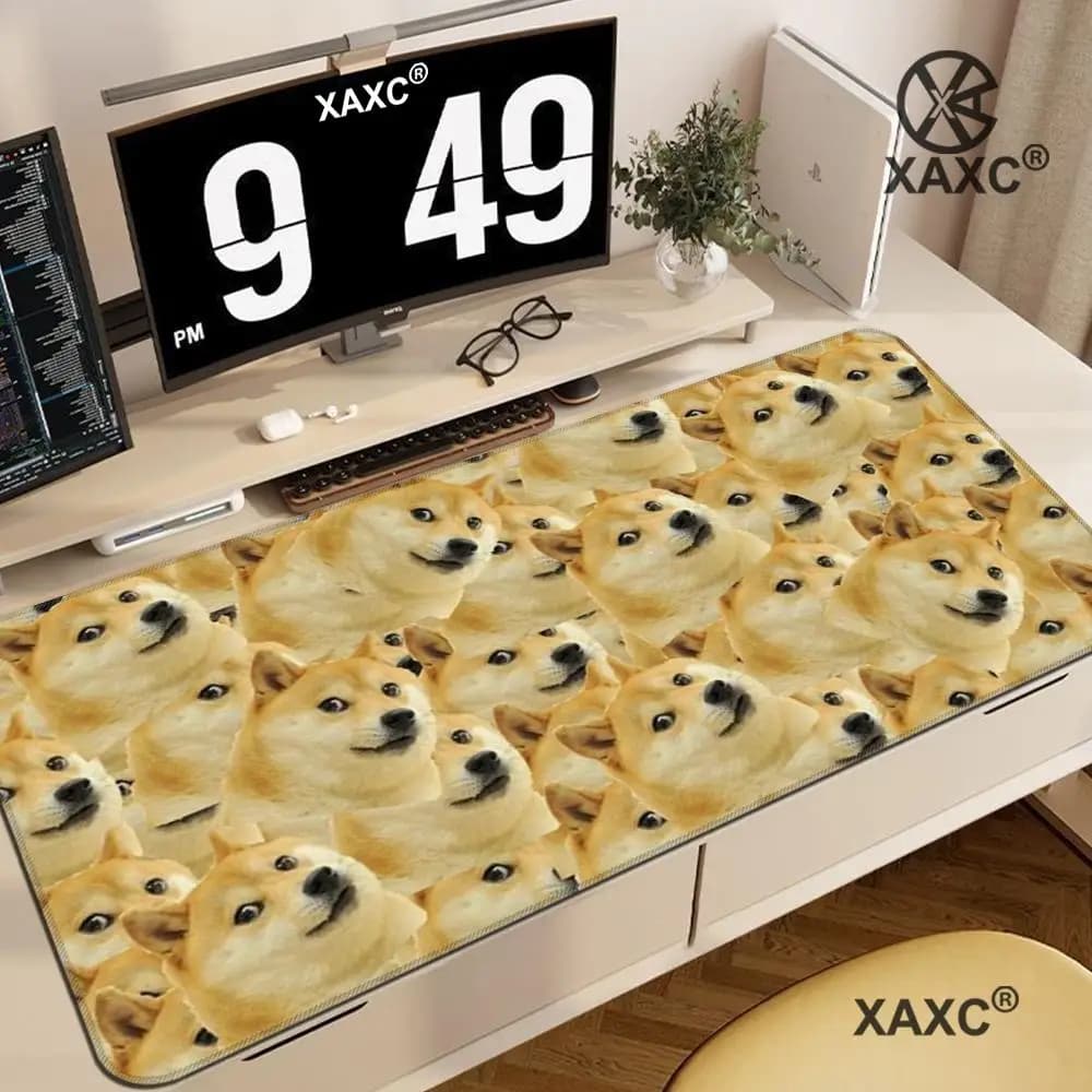 Tappetino per mouse Cheems Dog Funny Shiba Inu Dank XAXC, tappetino per mouse grande per tastiera, tappetino per mouse da gioco in gomma antiscivolo, tappetino per mouse per laptop
