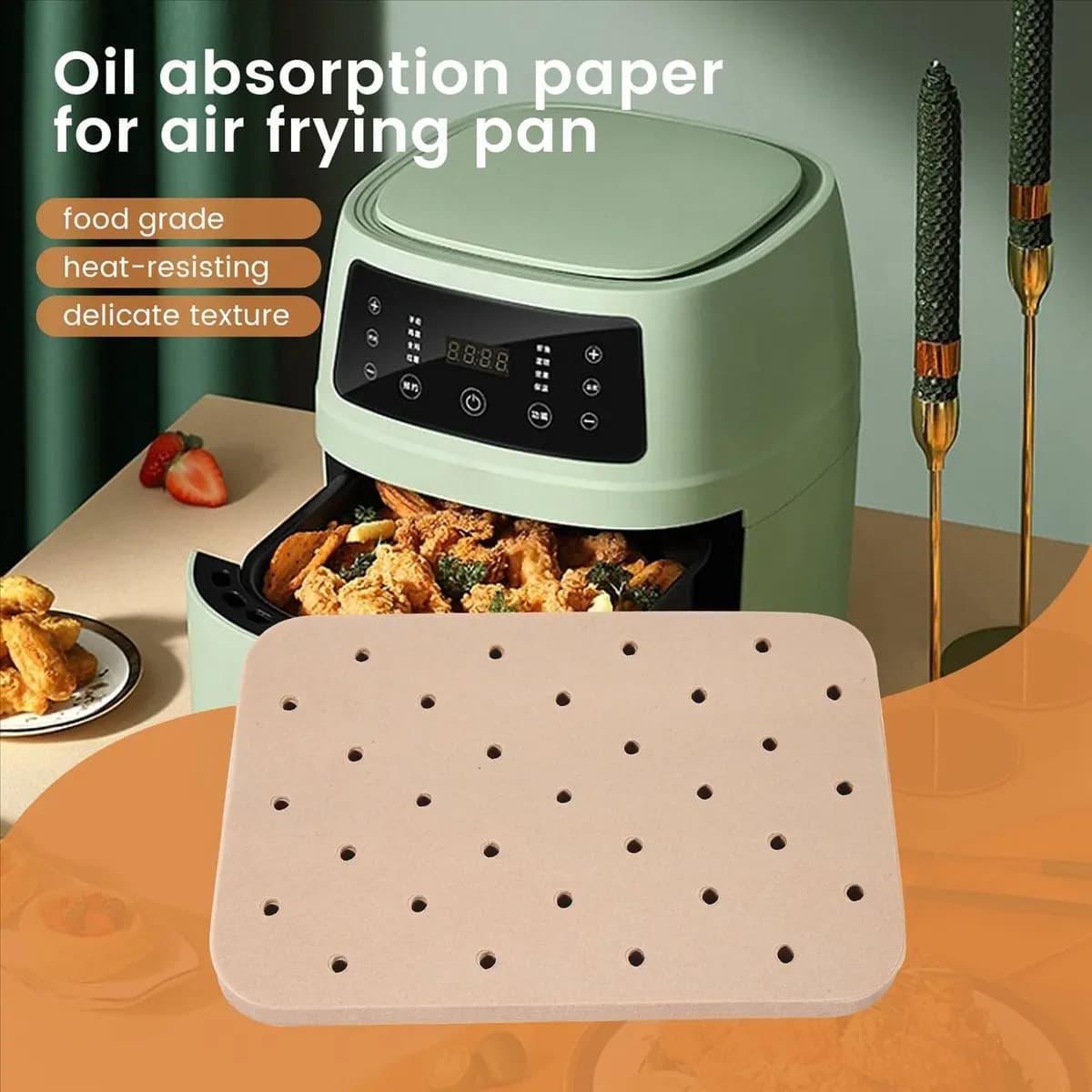 Latest Model,200 Piece Air Fryer Parchment Liners for Foodi XL 6 in 1 Air Fryer Liners Pre-Cut Baking Mat for DZ201 FG551