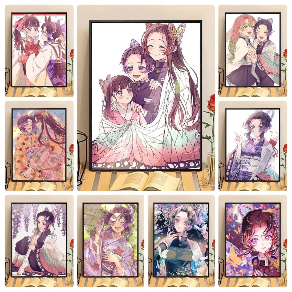 Acrylic Paint By Numbers Demon Slayer Art Oil Painting Package Art Picture For Bedroom Wall Adults Hand Painted Unique Gif