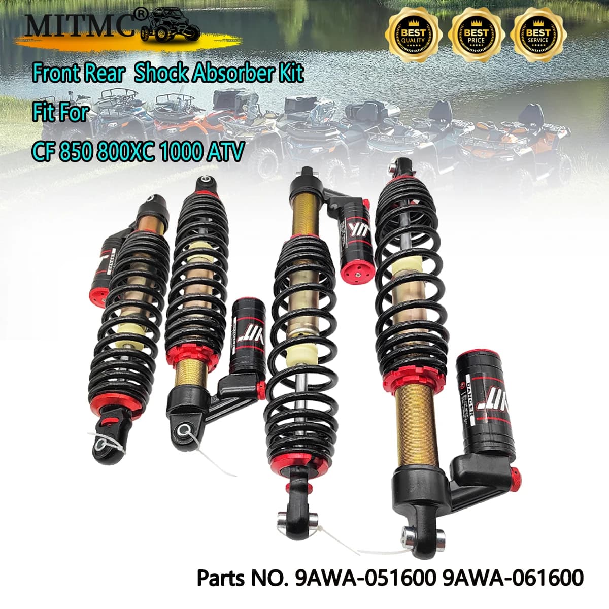 Kit ammortizzatore anteriore posteriore 4PC adatto per CF850 800XC CF1000 ATV CFORCE 850XC 9AWA- 051600 9AWA- 061600