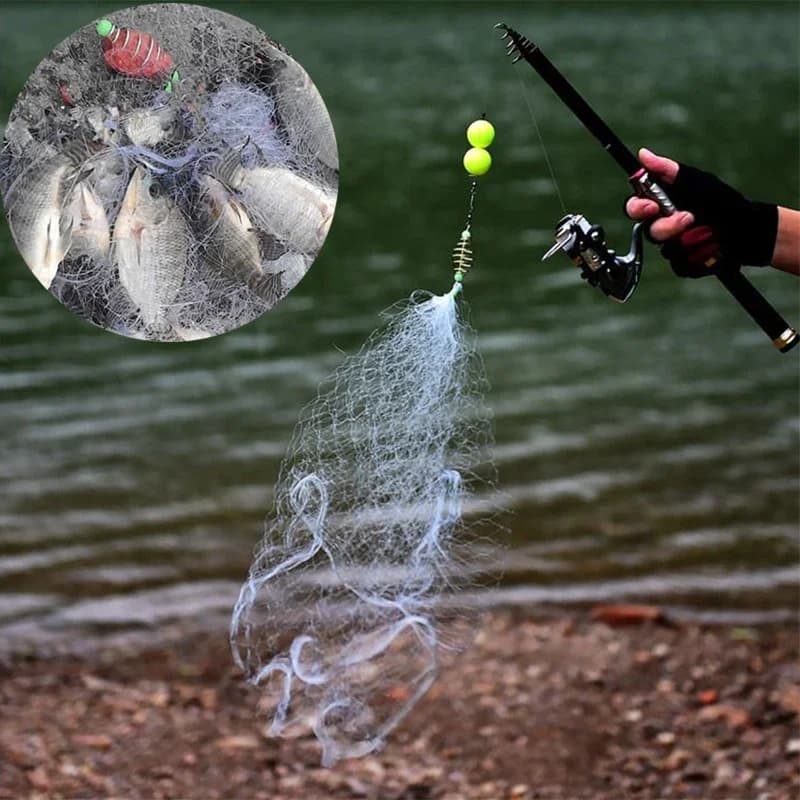Fishing Net Trap Mesh Luminous Bead Netting Sea Fish Net Tackle Design Copper Shoal Cast Gill Feeder Fishing Trap