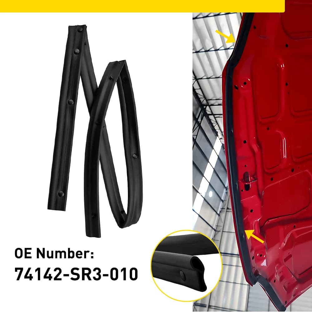 1 x Guarnizione in gomma per cofano anteriore, tipo a clip, per Honda Civic EG 1992-1995, materiale resistente