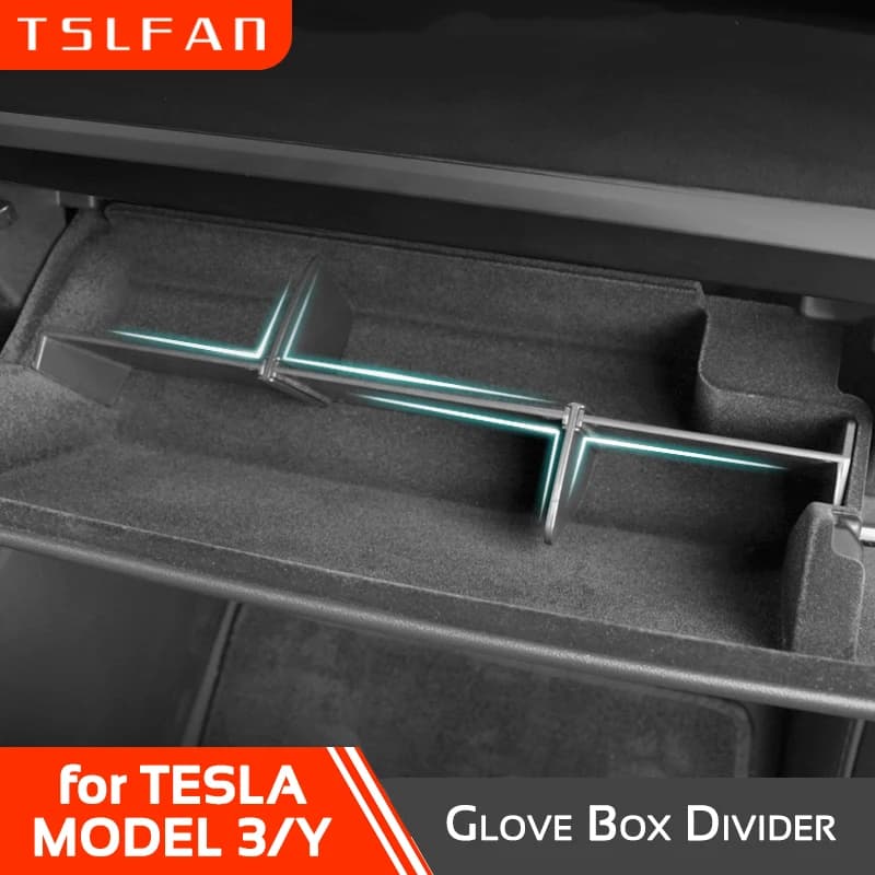 Per Tesla Modello 3 Y 2019-2023 Guanti Divisori Piastre divisorie Guantiera Organizzatore Inserto Scaffale di stoccaggio Accessori auto