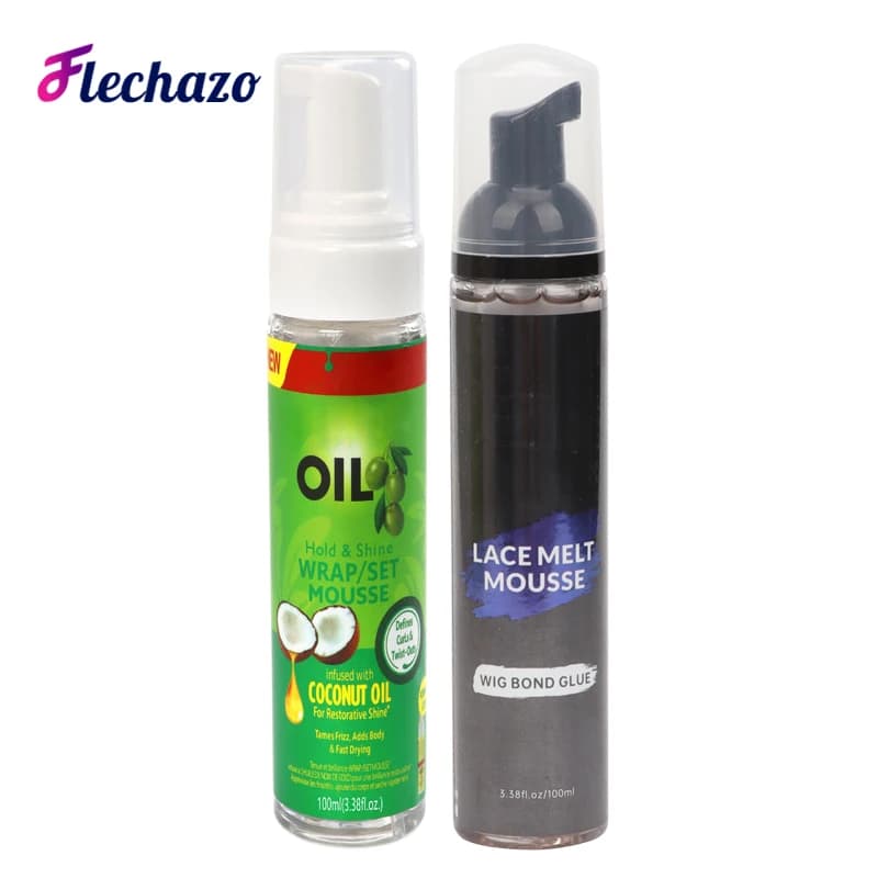 Olio d'oliva Hold & Shine Wrap/Set Mousse 100Ml/3.38Oz-parrucca Bond Glue Lace Melt Mousse 100Ml/3.38Oz-parrucche per capelli in pizzo indossare strumenti