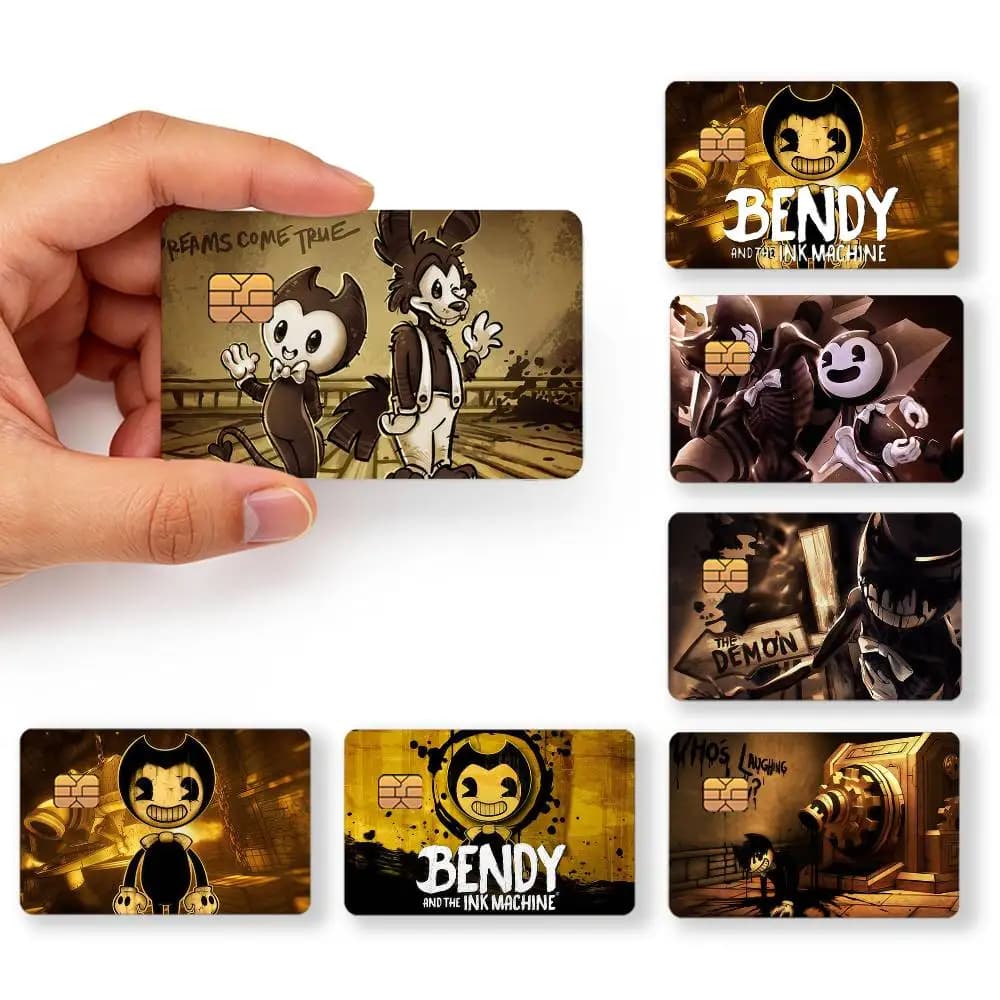 Game B-Bendy And The Ink M-Machine Credit Card Skin Sticker Cover Decal Wrap Debit Card Stickers Durable Removable