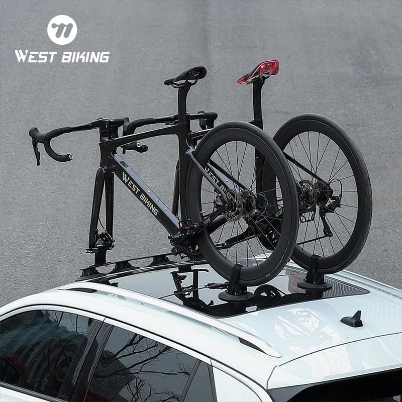 WEST BIKING Portabiciclette con ventosa sottovuoto per tetto auto Tour ciclistico MTB Portabici da strada Portapacchi a sgancio rapido Portapacchi superiori