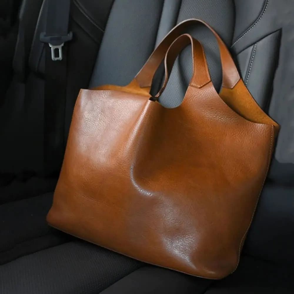 High Quality Brown Women's Handbags Soft Leather Retro Tablet Computer Bag Luxurious Texture Portable Underarm Bag
