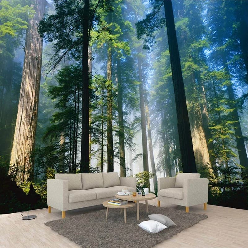 Custom 3D Murales Carta Da Parati Natura Nebbia Alberi Torreggianti Foresta Sole Photo Wall Paper Soggiorno Murale Papel De Parede 3D