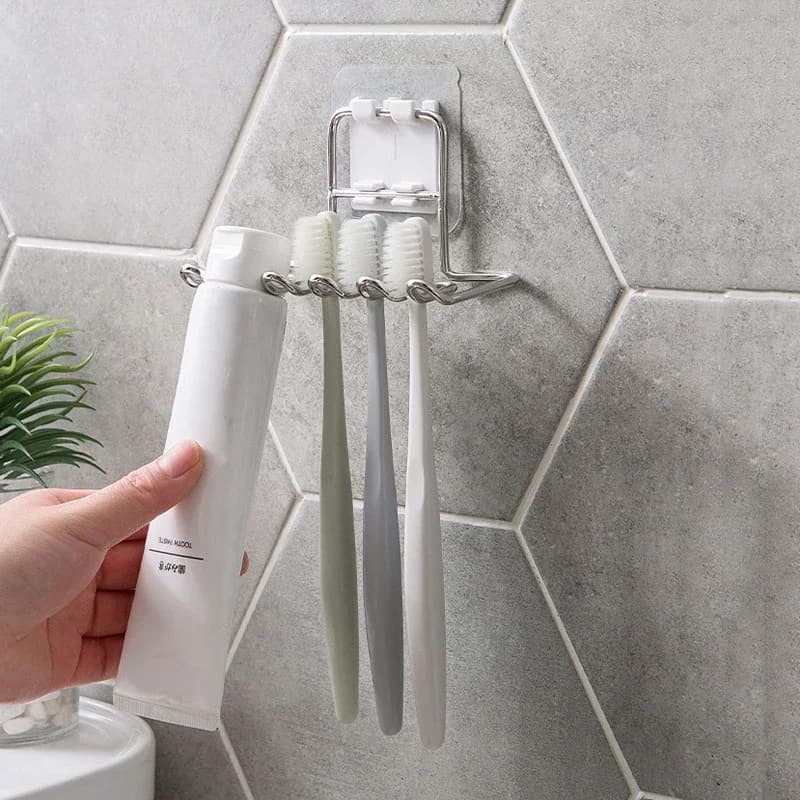 Portaspazzolino da parete in acciaio inossidabile Portaspazzolino da bagno Dentifricio Rasoio Organizzatori Supporto Accessori da bagno