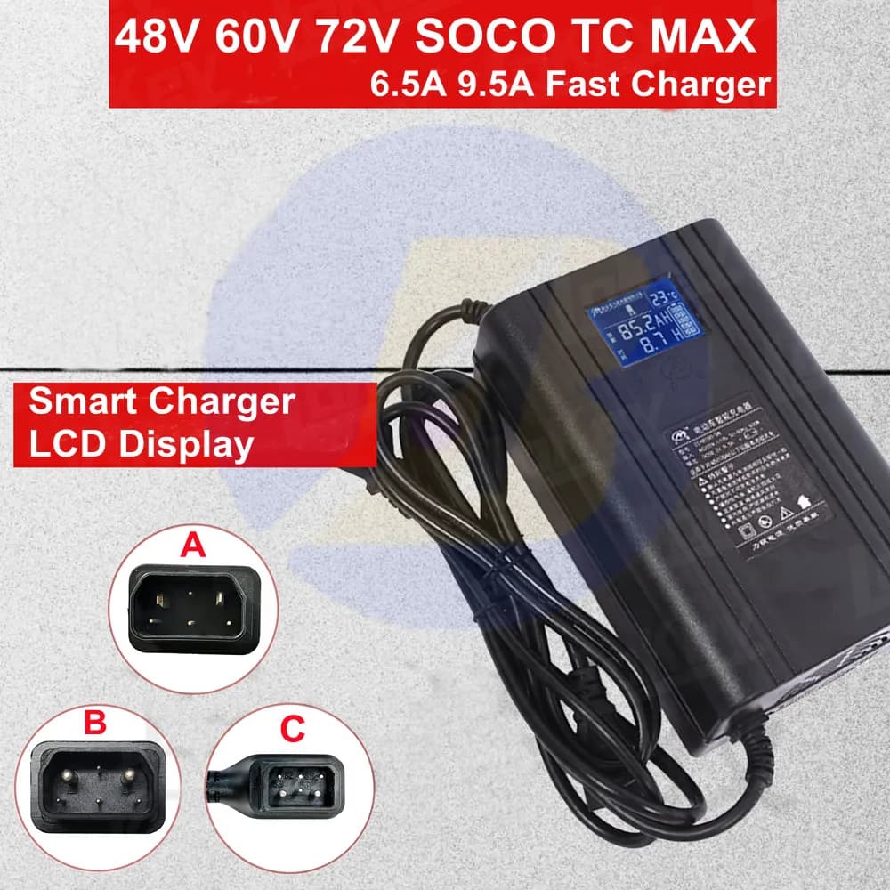 SOCO 48V 60V 72V 10A 6.5A 54V 70.5V Caricabatterie rapido intelligente per super soco tc max TS TC CU DU CU mini caricabatteria spina originale