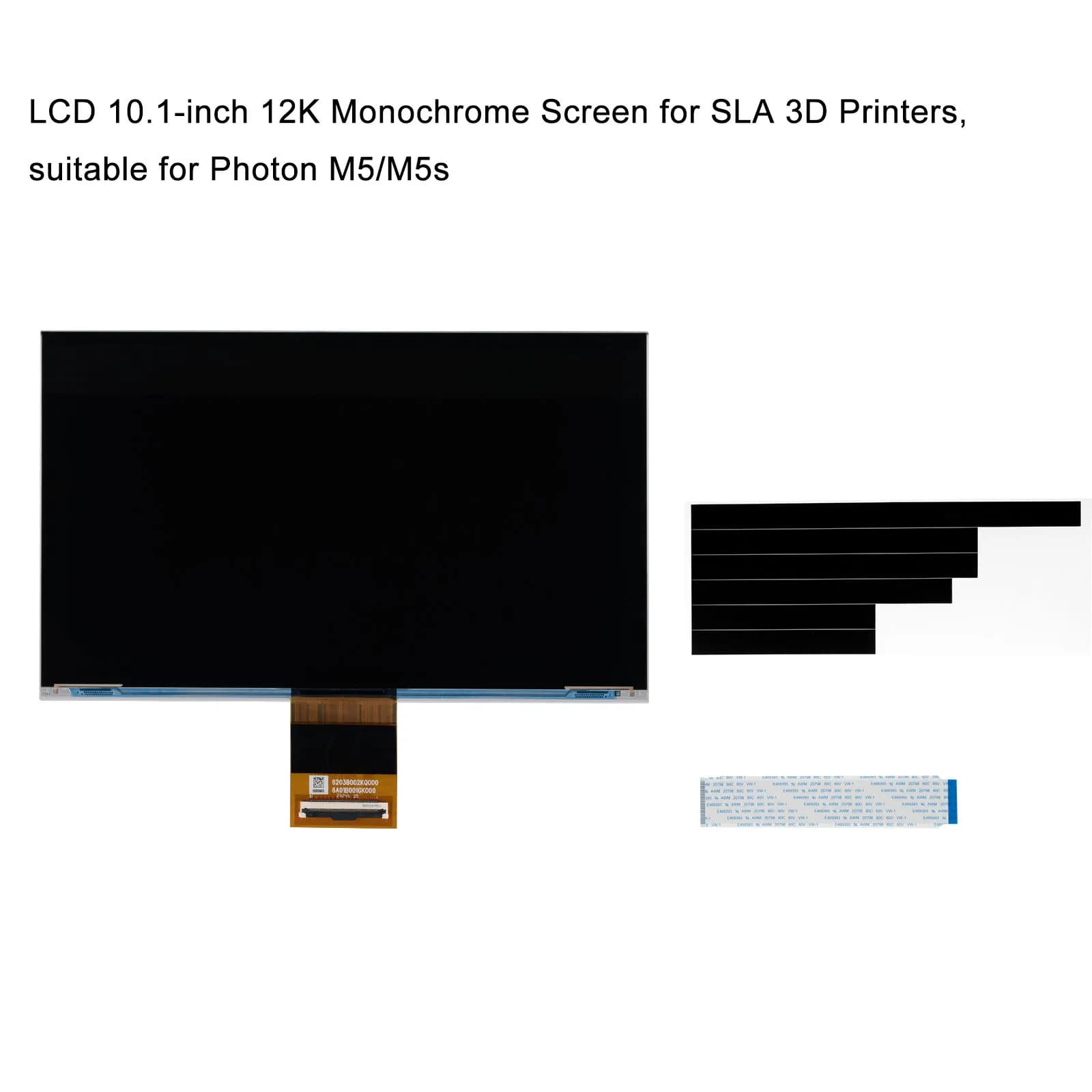 Schermo LCD monocromatico 12K da 10,1 pollici per stampanti 3D SLA, adatto per Photon M5/M5s