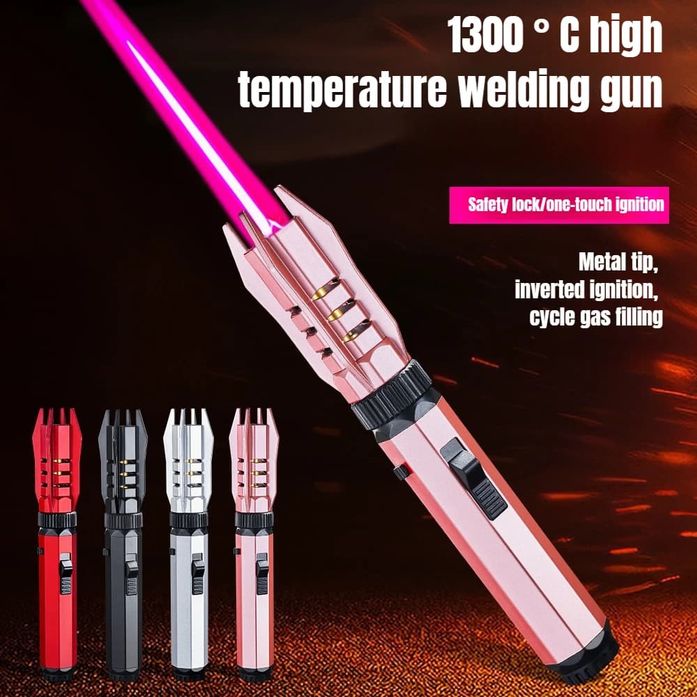 New High-power Direct-injection Cigar Special Welding Gun Lighter Metal Portable Outdoor Barbecue Portable Inflatable Lighter
