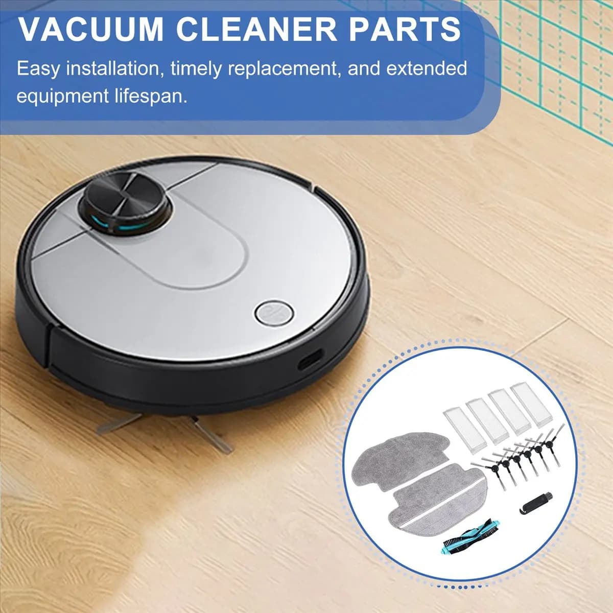 Brushes, Panels, Rollers and HEPA YDSC Filters for Xiaomi Mop P Viomi V2 Pro V3 SE V-RVCLM21B, Accessories and Spare Parts for Vacuum Robots