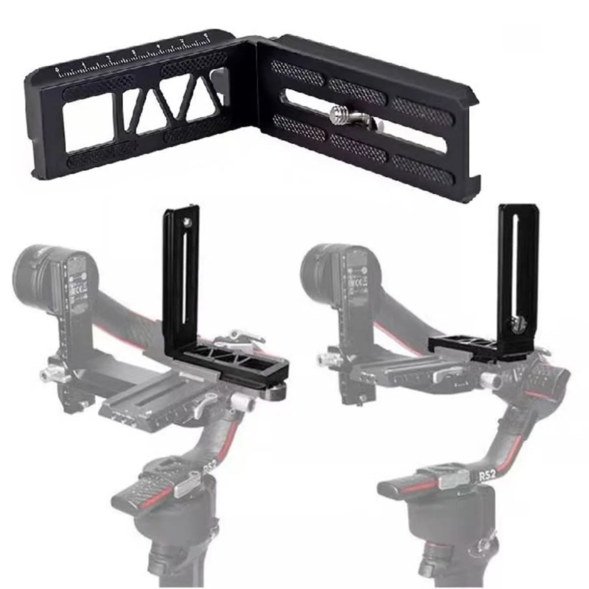 Vertical bracket for camera Quick release plate with L connection for DJI Ronin RS2 RSC2 RS3 Pro joints, with balance counterweights