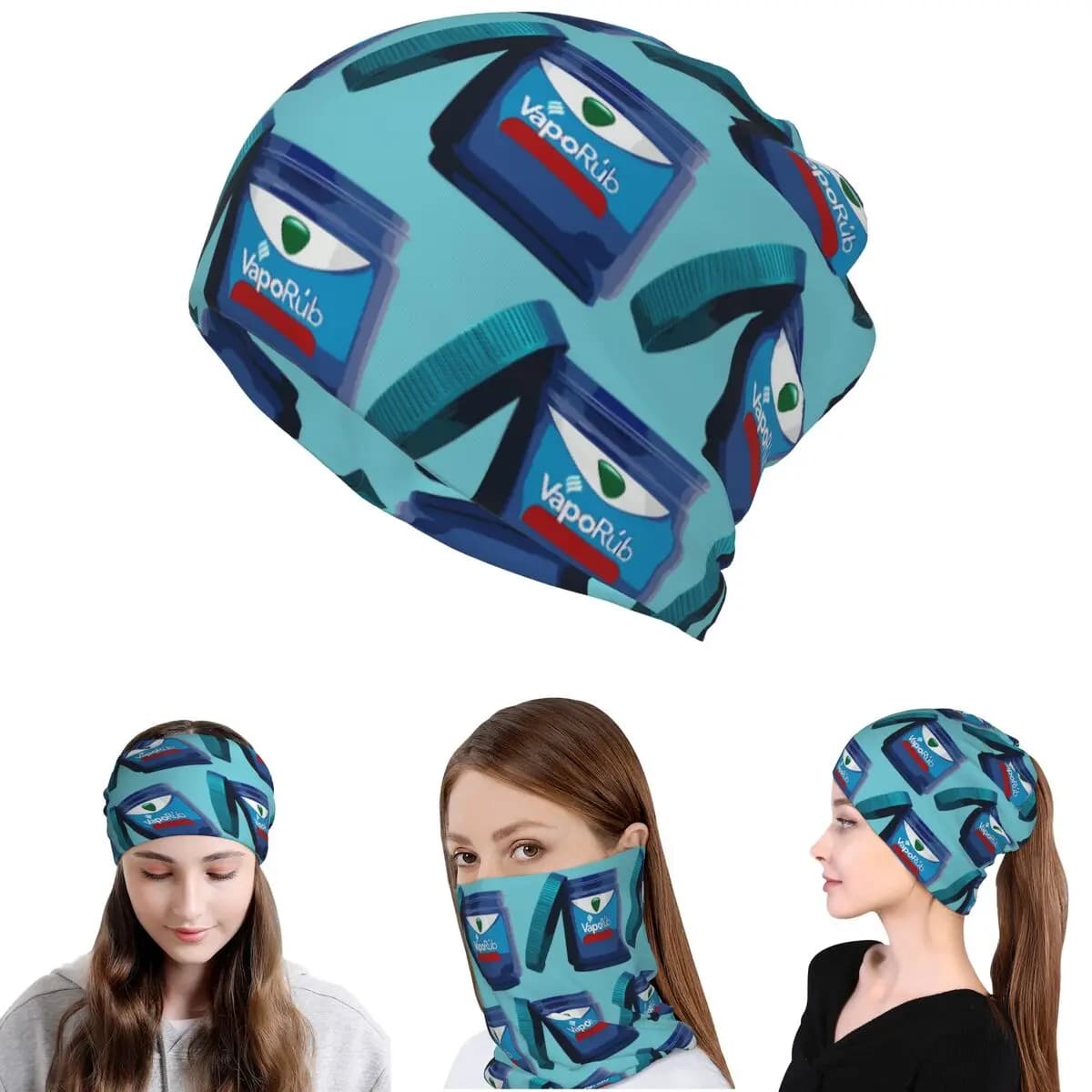 Vaporub Bandana Copricollo Sciarpa Calda Maschera per il viso Cappello Beanie Unisex Adulto Lavabile