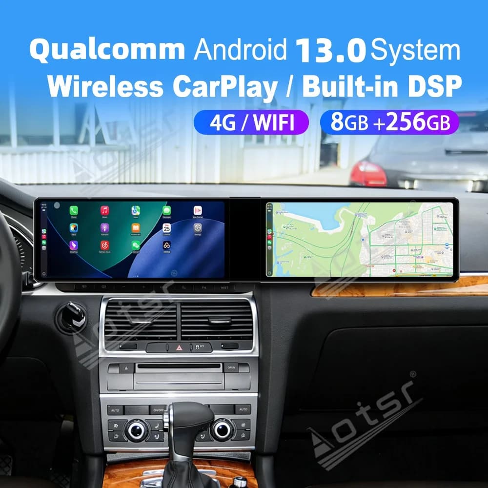 12.3" Dual Touch Screen Qualcomm Android For Audi Q7 2010~2015 Car Multimedia Automotive GPS Navigation Car Radio Head Unit
