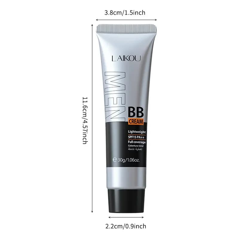 BB Cream per Uomo, Coprente Correttore Viso, Fondotinta a Lunga Durata, Impermeabile, Fondotinta Liquido BB per Uomo, Cosmetici