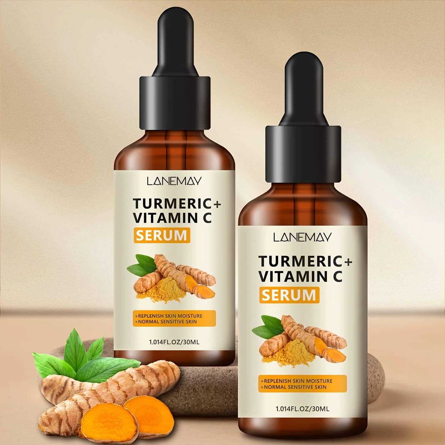Curcuma and vitamin C serum - Provide skin hydration and nutrition, moisturize and smooth skin - Suitable for seasonal use