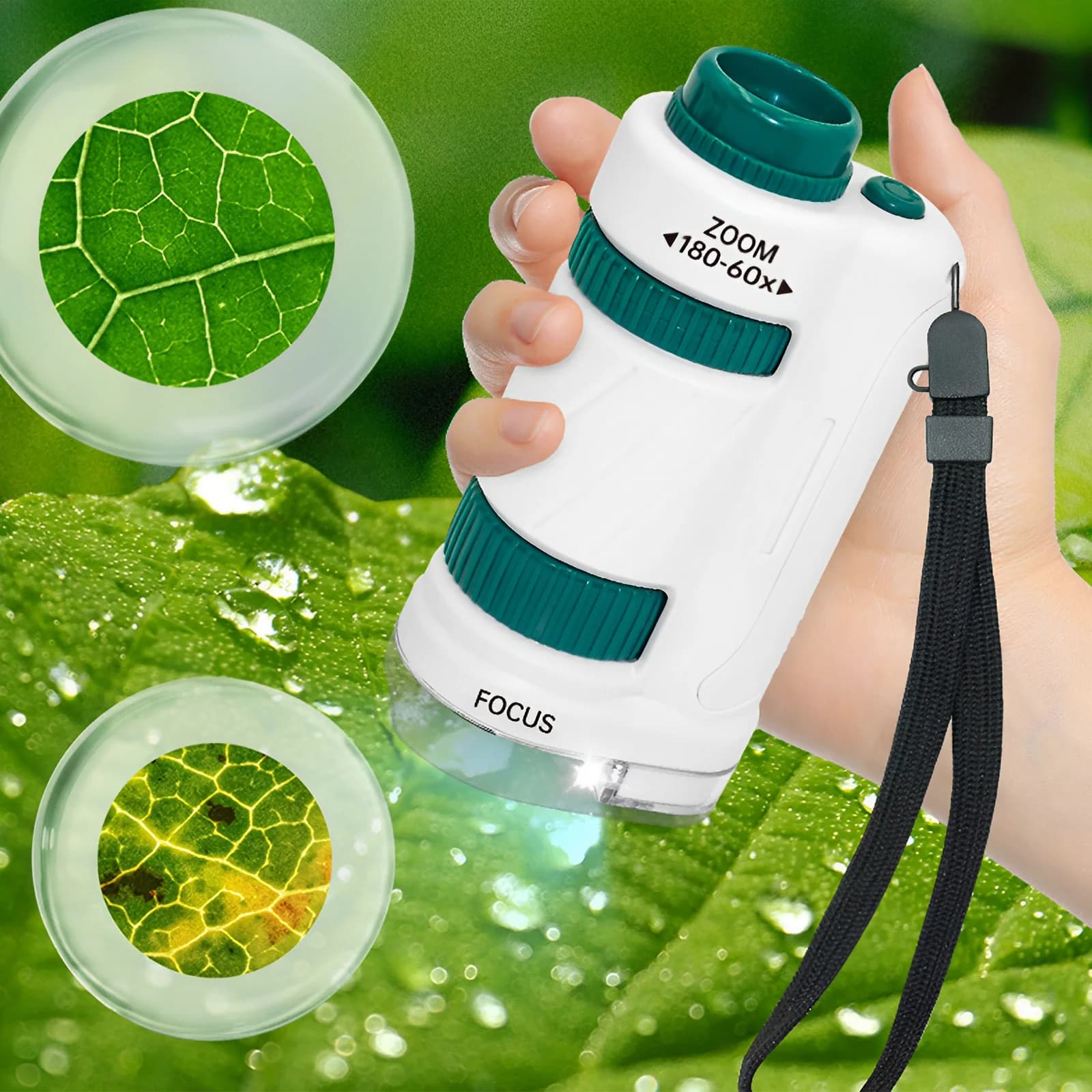 Microscopio portatile per bambini STEM Science Toys Microscopio Explorer Set Microscopio portatile a doppio zoom con supporto per telefono cellulare